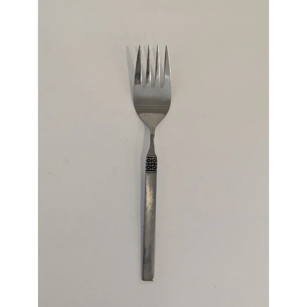 Oneida Northland DANISH FLING Large Serving Fork Burnished Stainless Flatware